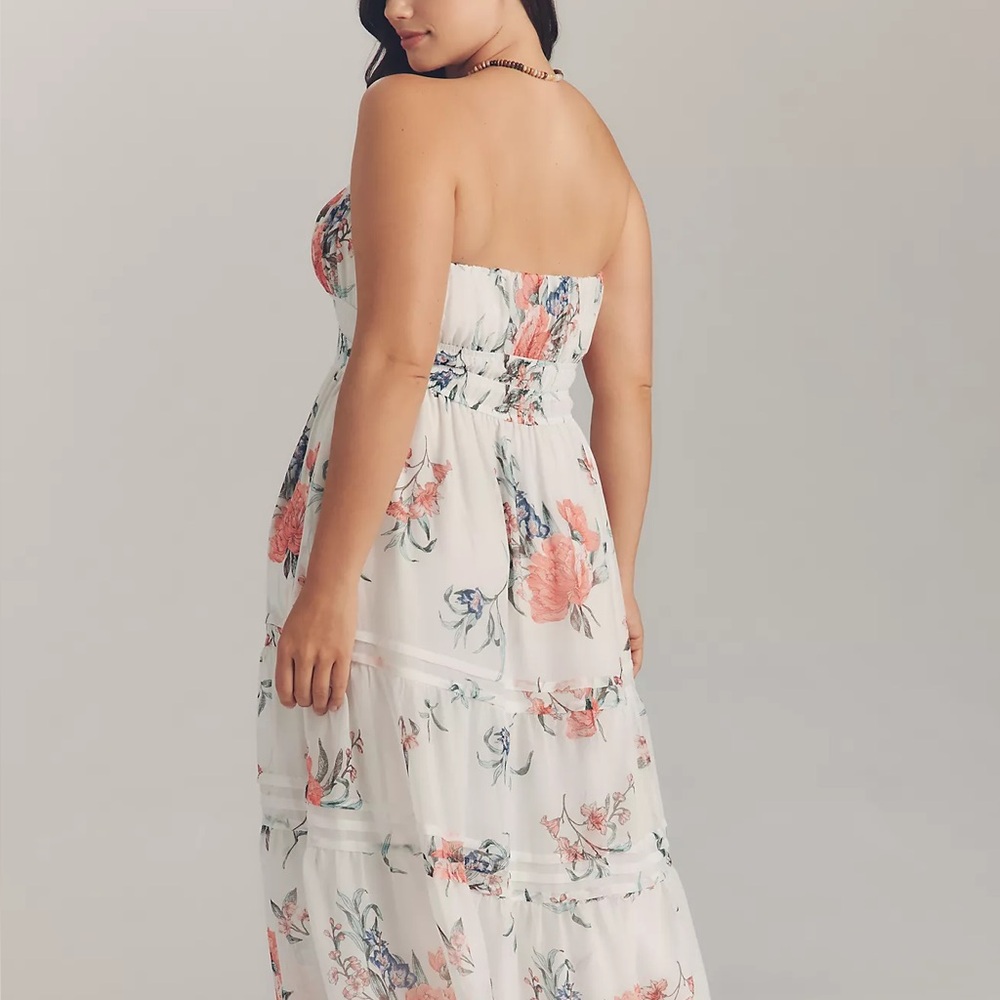 Anthropologie Somerset Strapless Chiffon Midi Dress - Picture 9 of 10